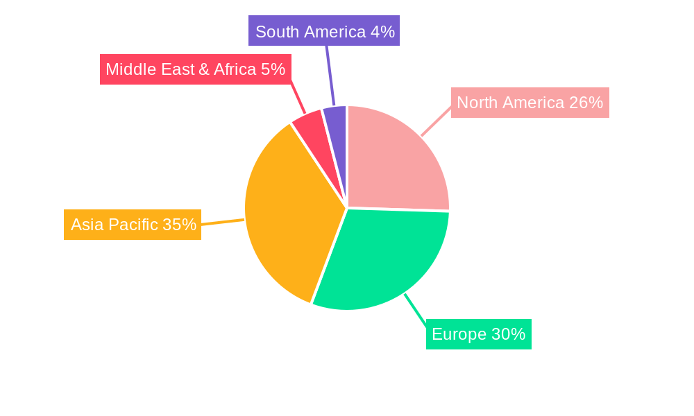 Automotive Foldable Rear Seats Market Share by Region - Global Geographic Distribution
