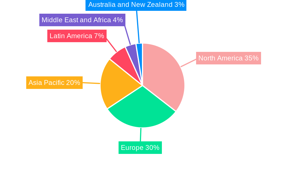 Evidence Management Market Market Share by Region - Global Geographic Distribution