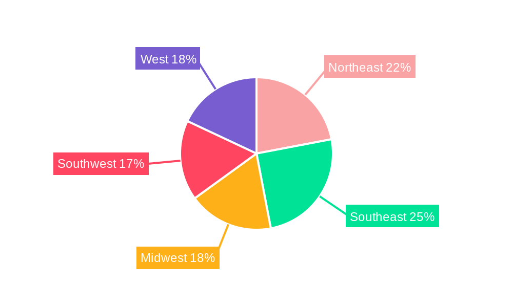 HVAC Equipment Market in US Market Share by Region - Global Geographic Distribution
