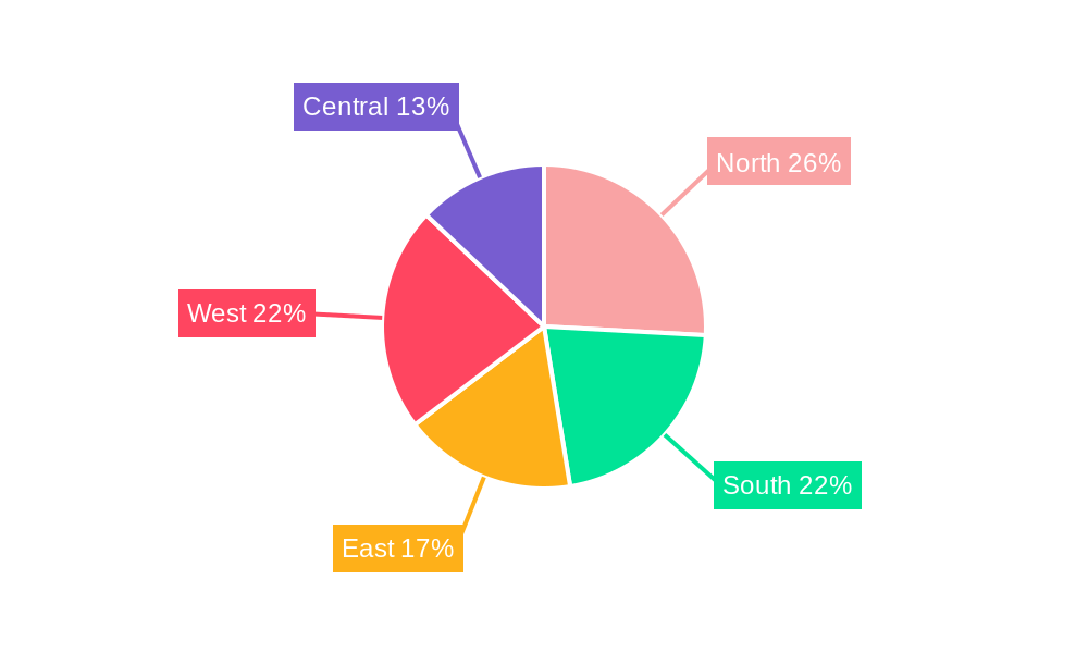 India Surveillance Analog Camera Market Market Share by Region - Global Geographic Distribution
