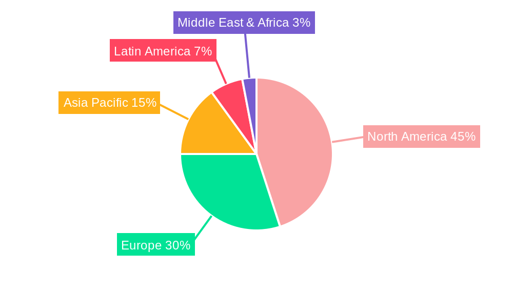 North America Single-use Plastic Packaging Market Market Share by Region - Global Geographic Distribution