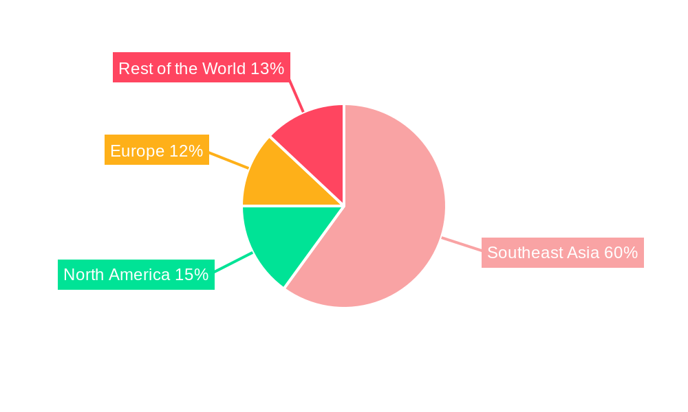 South East Asia Polyurethane Adhesives Market Market Share by Region - Global Geographic Distribution