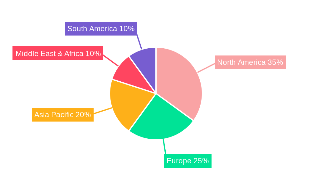 Urban Security Screening Market in North America Market Share by Region - Global Geographic Distribution