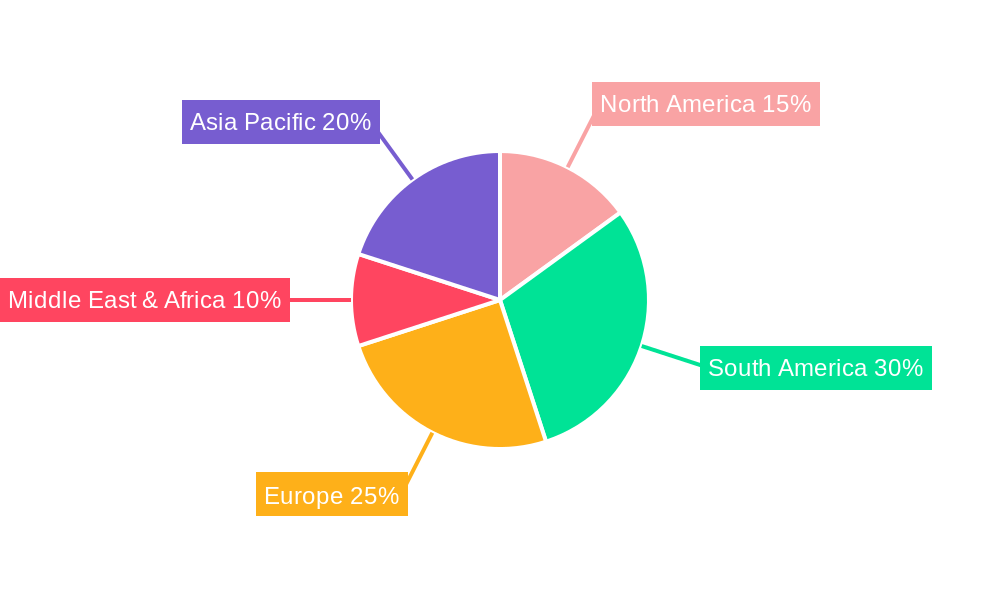 Chocolate Market in South America Market Share by Region - Global Geographic Distribution