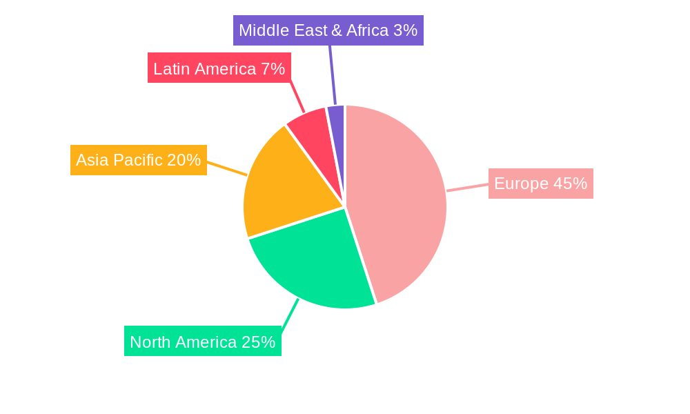 Europe Men's Grooming Products Market Market Share by Region - Global Geographic Distribution